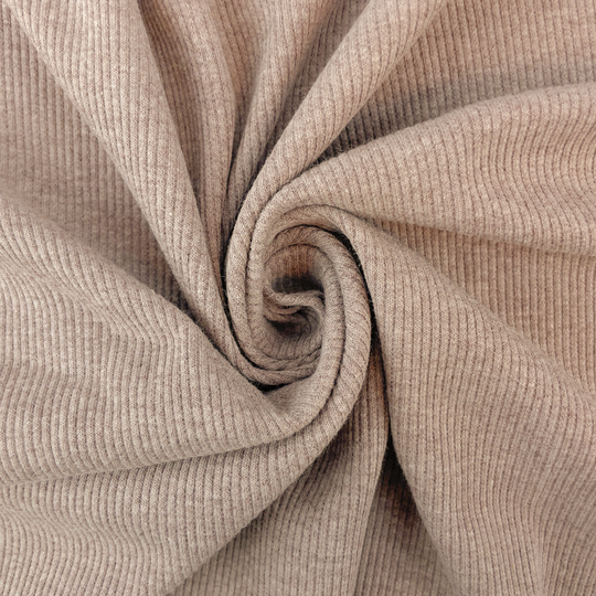 Jersey côtelé - coloris Taupe mélangé