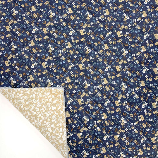 Coton matelassé NAVY/CARAMEL