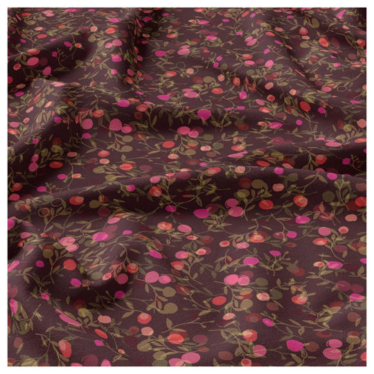 Viscose imprimée merisier Violet / Rose – 100% Viscose – Certifiée OEKO-TEX®