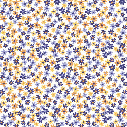 Popeline de Coton - imprimé fleurs Lavande