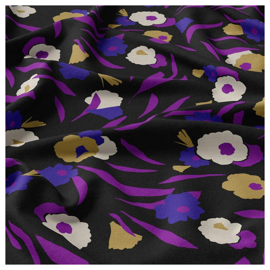 Viscose imprimée Noir/Violet