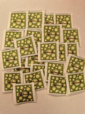 Etiquette couture Handmade marguerite (2 x 3 cm)