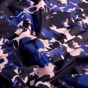 Tissu extensible bain & sport UPF50 – Tissu imprimé - Fleurs Bleu Marine