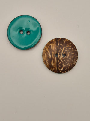 Boutons bleus verts  - 30 mm