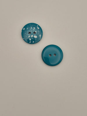 Boutons bleus verts  - 20 mm