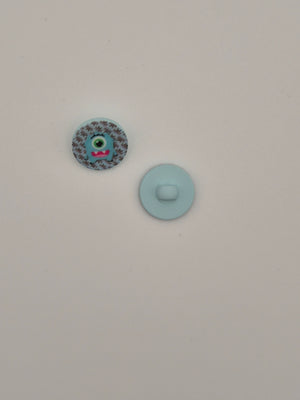 Boutons bleus verts  - 14 mm