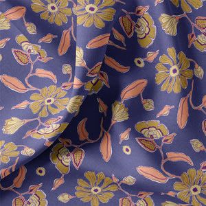 Tissu Coton imprimé Bleu / Rose – 100% Coton – Certifié OEKO-TEX® – Laize 147 cm