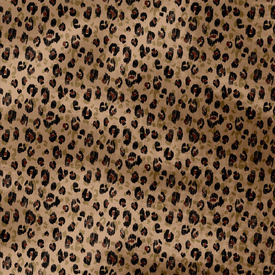 Double gaze de coton Léopard Beige / noir – Oeko-Tex Classe 1