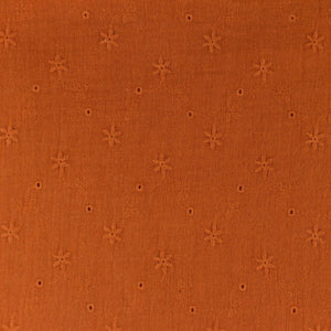 Double gaze fleurs brodées - brique