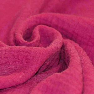 Double gaze de coton unie – coloris Fushia