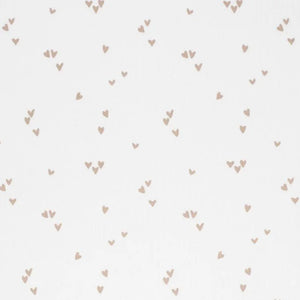 Maille côtelée - Cœurs irréguliers beige clair