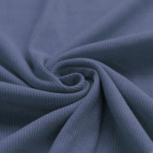 Maille tricot côtelée - coloris Jeans foncé