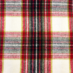Tissu lainage manteau à grands carreaux – Bordeaux, écru & noir – 410 g/m²