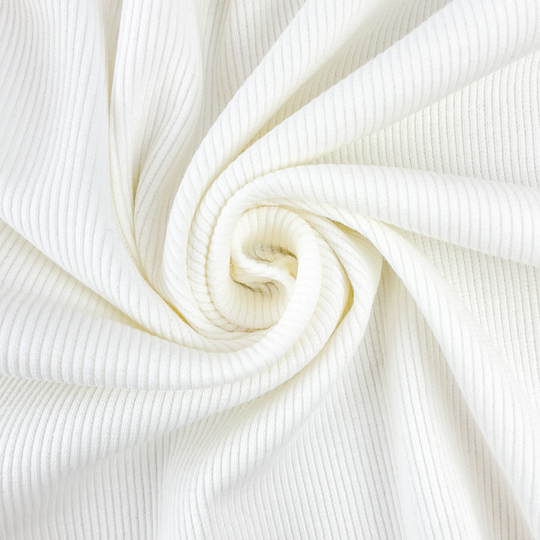 Jersey côtelé - coloris Blanc cassé