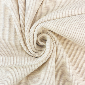 Jersey côtelé - coloris Ecru mélangé