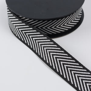 Sangle 38mm blanc/noir lurex argent