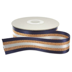 Sangle 38mm marine/doré/blanc