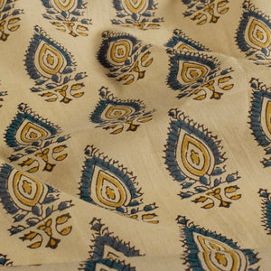 Voile de coton beige à motif abstrait batik – OEKO-TEX