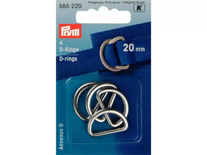 Anneaux D - PRYM - argenté - plusieurs tailles