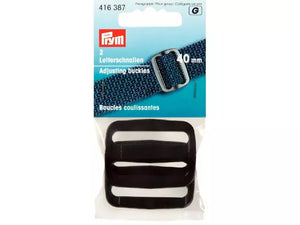 Boucles coulissantes PRYM plastique noir - 40 mm