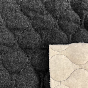 Chambray matelassé noir