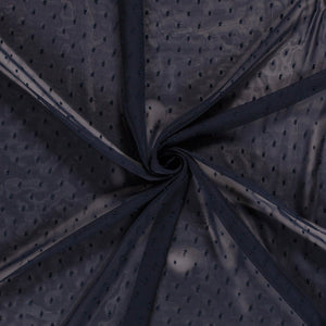 Voile Mousseline Bleu Marine Oeko-Tex