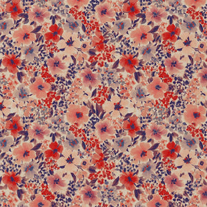 Tissu coton imprimé Giada – Rouge & Bleu