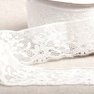 Dentelle fleurs 50 mm – Galon dentelle blanche décorative