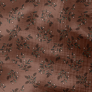 Double gaze de coton Mocha / vert – Oeko-Tex Classe 1