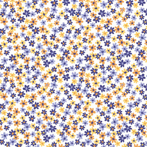 Popeline de Coton - imprimé fleurs Lavande