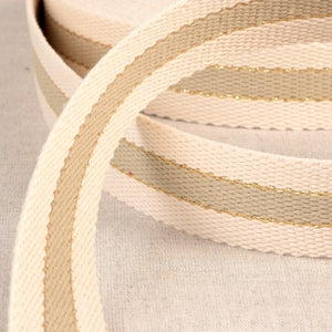 Sangle 3 bandes fil métal 30 mm – coloris Taupe