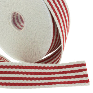 Sangle rayée écru rouge 38mm