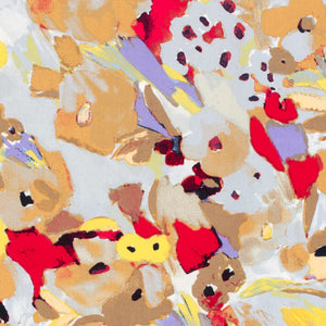 Satin de coton -  imprimé fleurs Gris clair