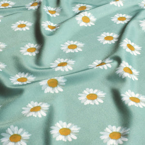 Jersey de bain recyclé UPF50 – Tissu imprimé - Fleurs menthe