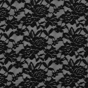 Tissu Dentelle Élastique Noir