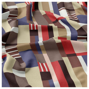 Viscose Imprimée  Marron / Rouge