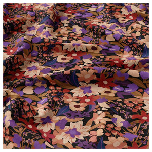 Viscose imprimée AOZI – Noir & Violet