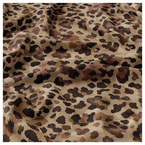 Viscose imprimée léopard LEOLYNX – Beige & Chocolat