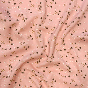 Viscose imprimée Rose Thé/Bronze